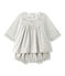 Besticktes Baby-Mädchen-Kleid aus Twill mit Bloomers grau GRIS CHINE