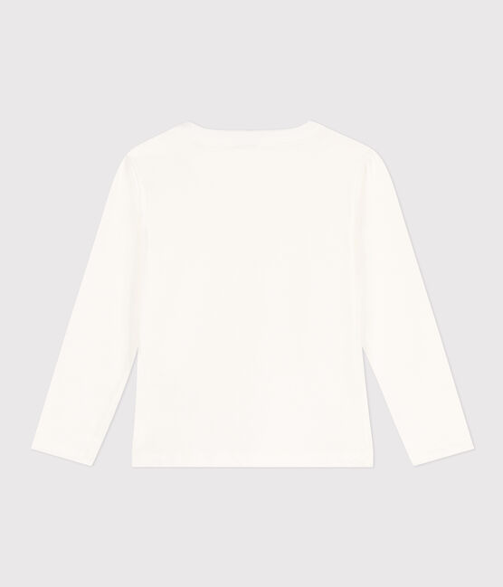 Langärmeliges Kinder-T-Shirt für Jungen weiss MARSHMALLOW