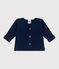 Baby-Cardigan kraus rechts gestrickt aus Baumwolle blau MEDIEVAL