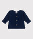 Baby-Cardigan kraus rechts gestrickt aus Baumwolle