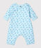 Langer Unisex-Baby-Overall aus Doppeljersey blau FRAICHEUR/weiss MULTICO