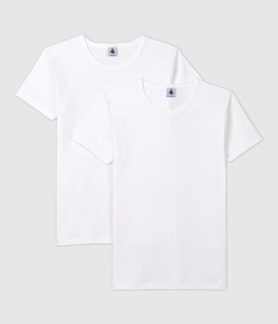 2er-Set kurzärmelige weiße T-Shirts für Jungen variante 1