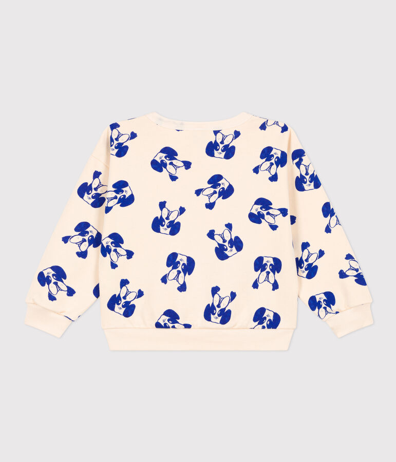 Sweatshirt mit Printmotiv aus Molton naturfarben/blau