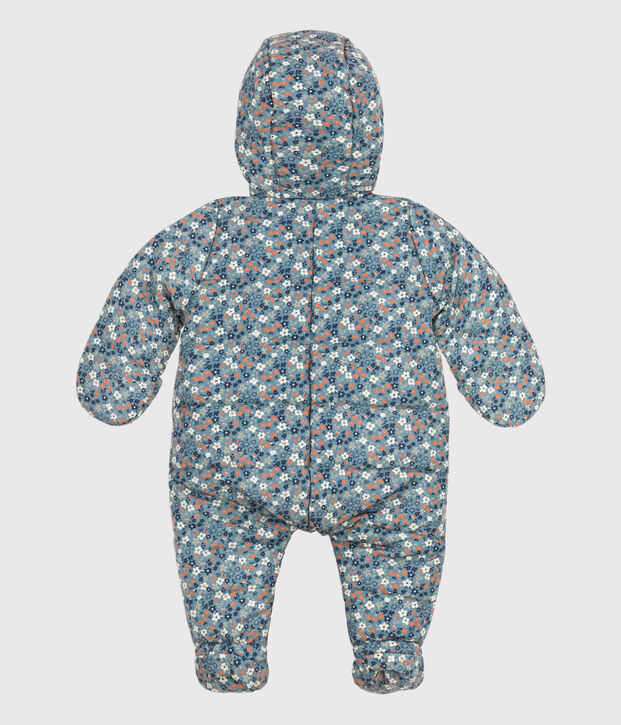 Bedruckter Baby-Schneeanzug aus recycelten Materialien blau/vielfarbig