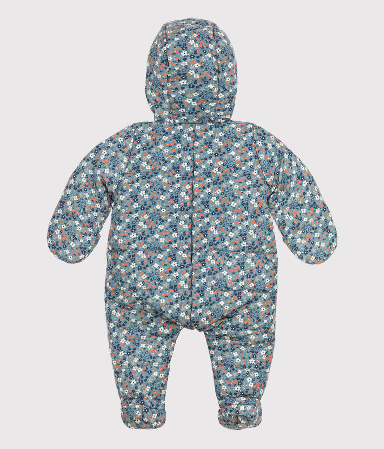 Bedruckter Baby-Schneeanzug aus recycelten Materialien blau/vielfarbig