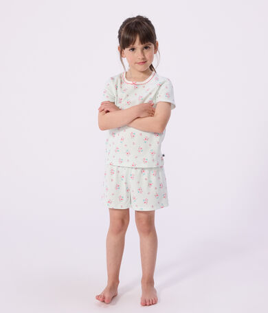 Kinder-Kurzpyjama aus Baumwolle mit Blumenmotiv