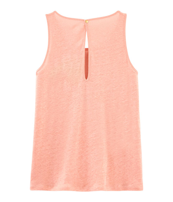 Schillerndes damen tanktop aus leinen rosa ROSAKO/rosa COPPER