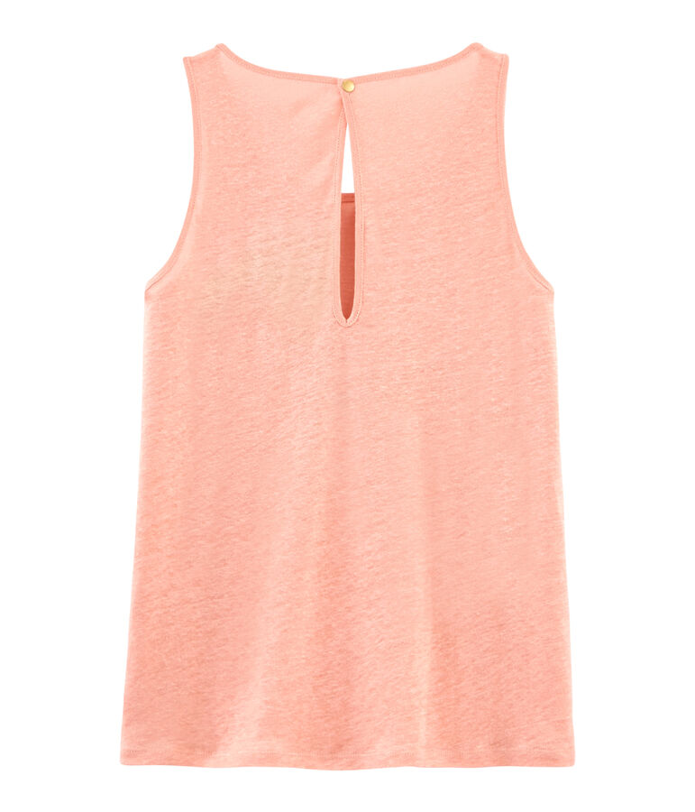 Schillerndes damen tanktop aus leinen rosa/rosa