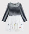Langärmeliges Kinderkleid für Mädchen blau SMOKING/weiss MULTICO