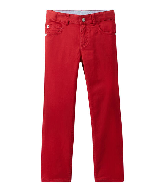 Farbige Jungen-Jeans rot TERKUIT