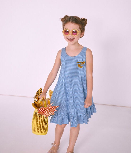 Kinder-Kleid Mädchen blau RIYADH/weiss MARSHMALLOW