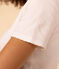 Damen-T-Shirt L’ICONIQUE aus Baumwolle mit Mäusezähnchen weiss ECUME