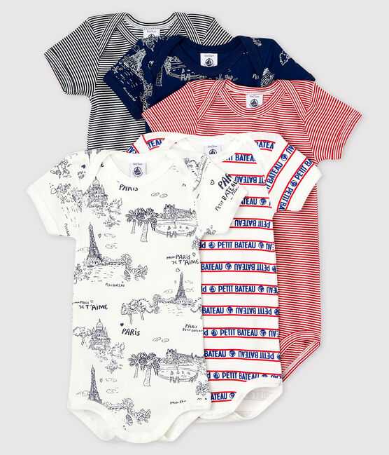 5er-Set kurzärmelige Baby-Bodys mit Paris-Motiv variante 1