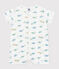 Baby-Kurzoverall aus Baumwolle mit Dinos weiss MARSHMALLOW/weiss MULTICO