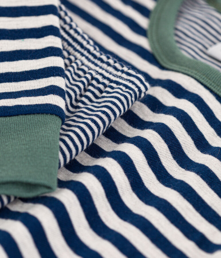Kinderpyjama aus Doppeljersey mit Ringelstreifen blau MEDIEVAL/ MONTELIMAR