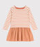Kinder-Kleid aus dicker Baumwolle und Musselin-Stoff für Mädchen rosa AVALANCHE/weiss SIENNA