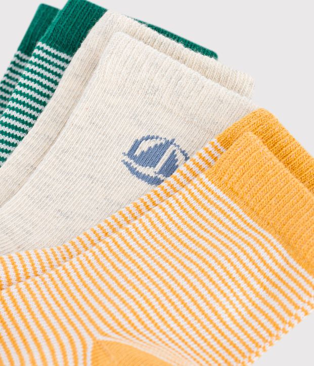 3er-Set Baby-Socken aus Baumwolle mit Streifen vielfarbig