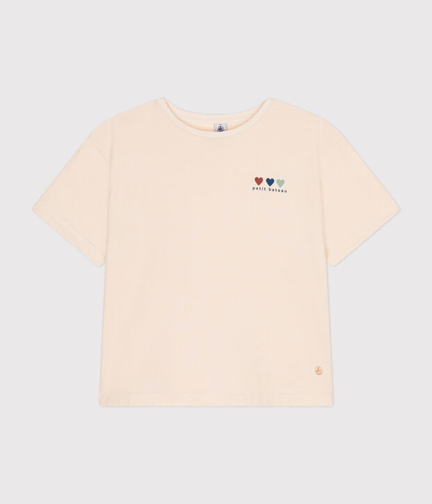 Damen-T-Shirt Le Boxy aus Baumwolle naturfarben