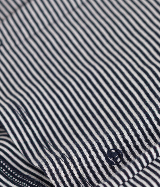 Baby-Cardigan aus gestreiftem Baumwolljersey blau/weiss