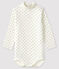Langärmliger Baby-Body für Jungen weiss MARSHMALLOW/grau GRIS