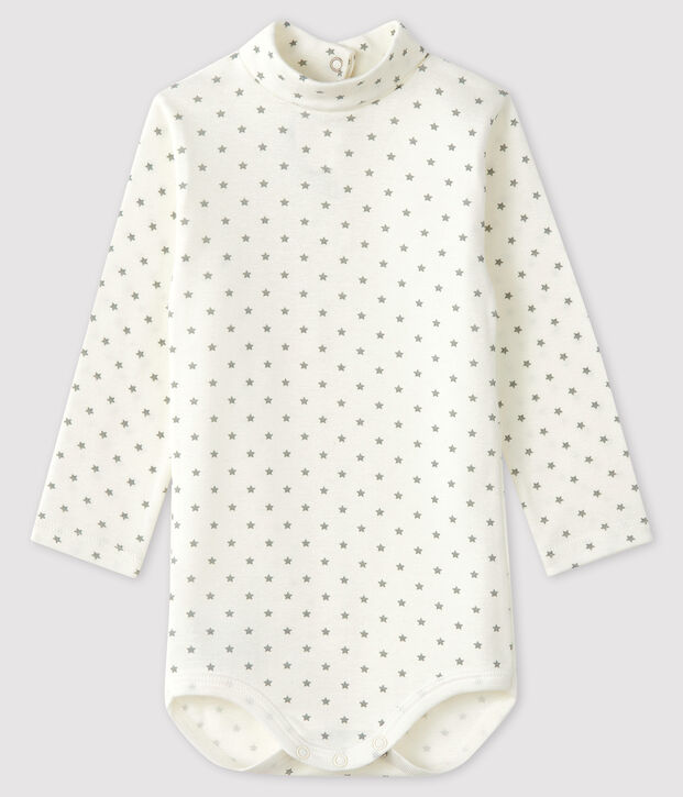 Lang&auml;rmliger Baby-Body f&uuml;r Jungen weiss/grau