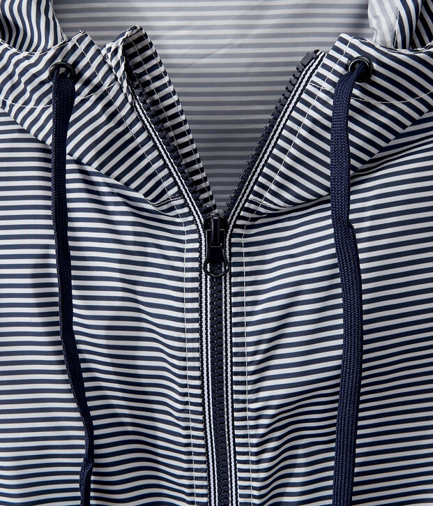 Kurze winddichte jacke unisex blau/weiss