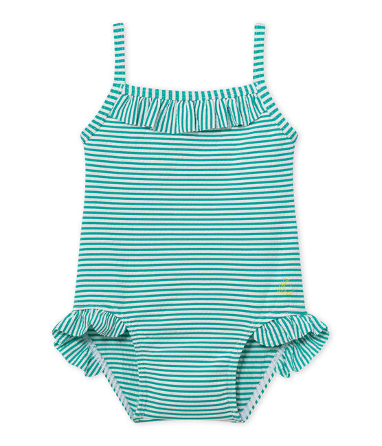 Badeanzug Baby Mädchen grün FLAG/weiss LAIT
