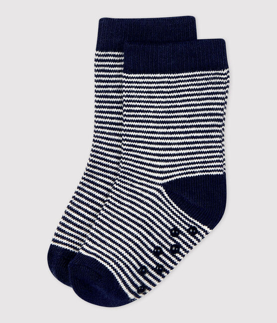 Antirutsch-Socken für Babys blau SMOKING/weiss MARSHMALLOW