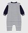 Langer Baby-Overall aus Baumwolle mit Matrosenstreifen weiss MARSHMALLOW/blau SMOKING