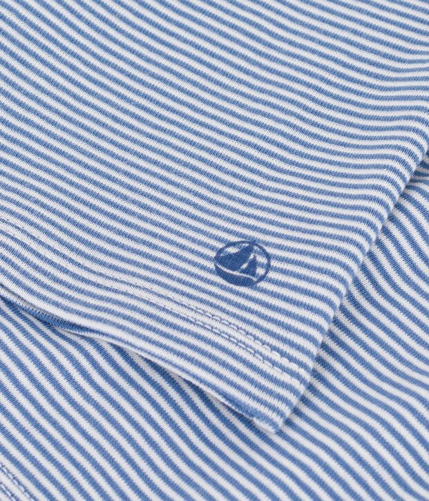 Kurz&auml;rmeliges Kinder-T-Shirt mit Streifen blau/weiss