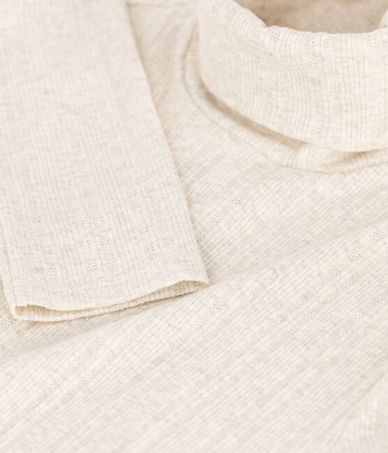 T-Shirt mit Rollkragen L’ICONIQUE aus Jacquardstrick beige MONTELIMAR CHINE
