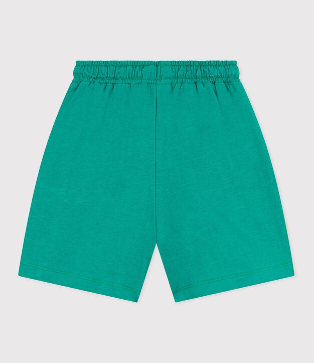 Kinder-Bermudashorts aus einfarbiger Baumwolle gr&uuml;n