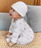 Strampler aus bedrucktem Doppeljersey MARSHMALLOW/ BRUN