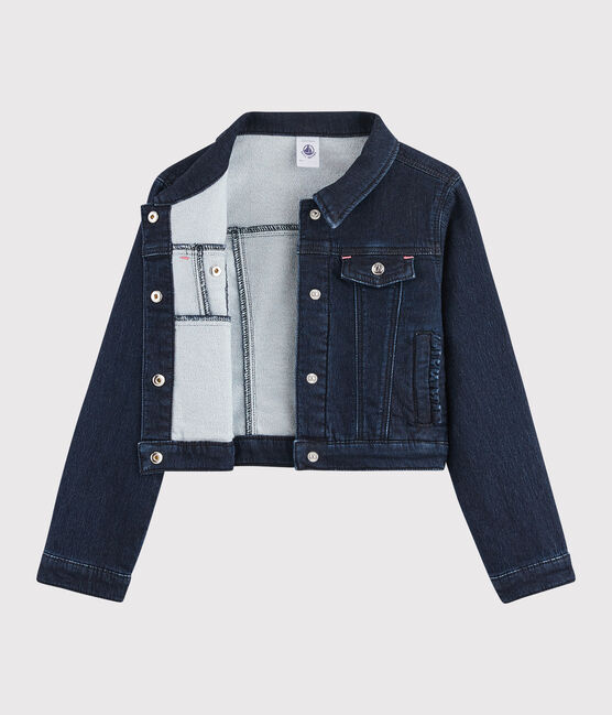 Kinder-Jeansjacke für Mädchen blau DENIM BLEU FONCE