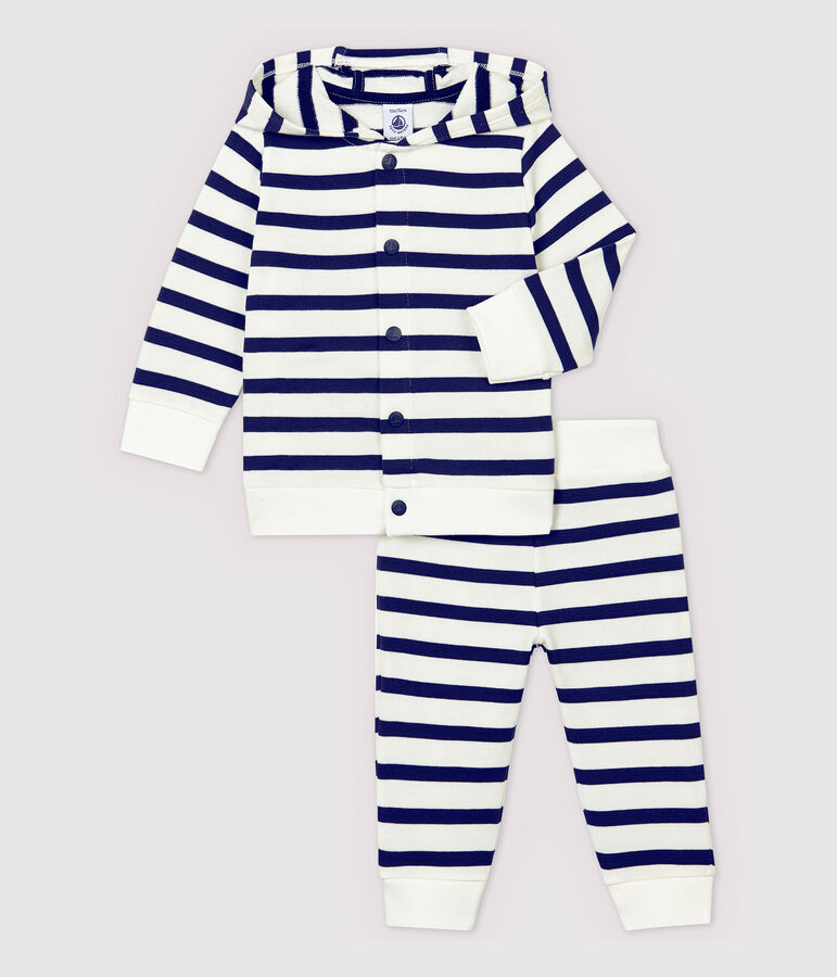 Baby-Jogginganzug f&uuml;r Jungen weiss/blau