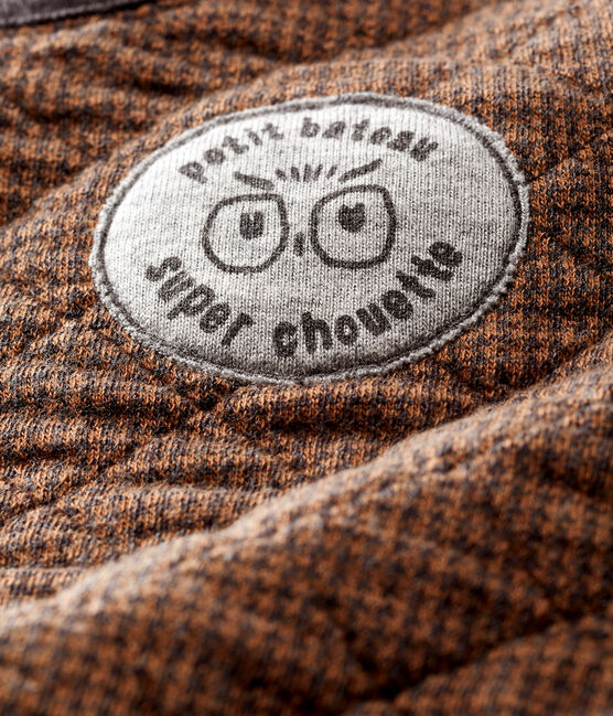 Baby-Sweatshirt aus Doppeljersey in Hahnentrittmuster für Jungen schwarz CITY/braun COCOA