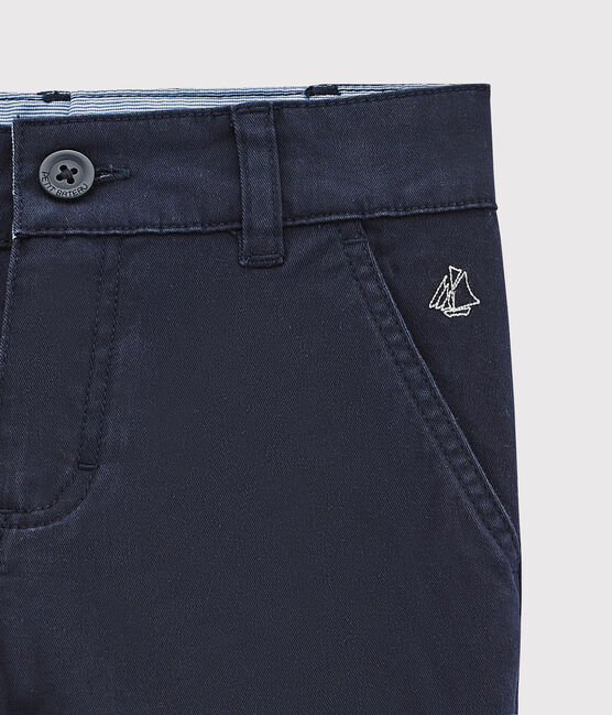 Kinderhose aus Baumwoll-Gabardine in Slim Fit-Passform für Jungen blau SMOKING
