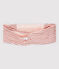 Gestreiftes Baby-Haarband aus doppelt gewirkter Baumwolle Mädchen rosa FLEUR/rosa COPPER