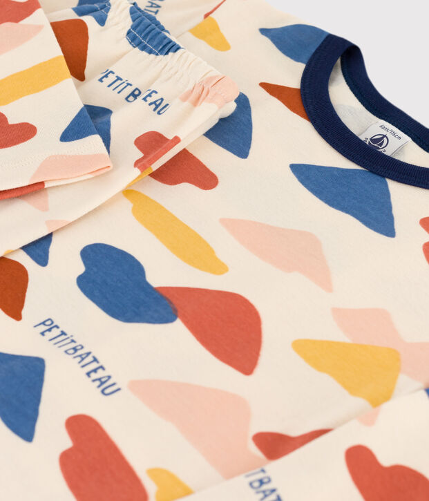 Kinderpyjama aus Baumwolle naturfarben/vielfarbig