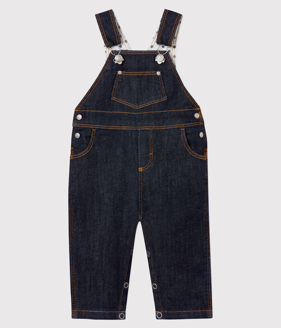 Lange Baby-Latzhose für Jungen blau JEAN