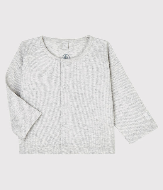 Baby-Cardigan aus 2x2-Rippstrick aus Bio-Baumwolle grau BELUGA CHINE