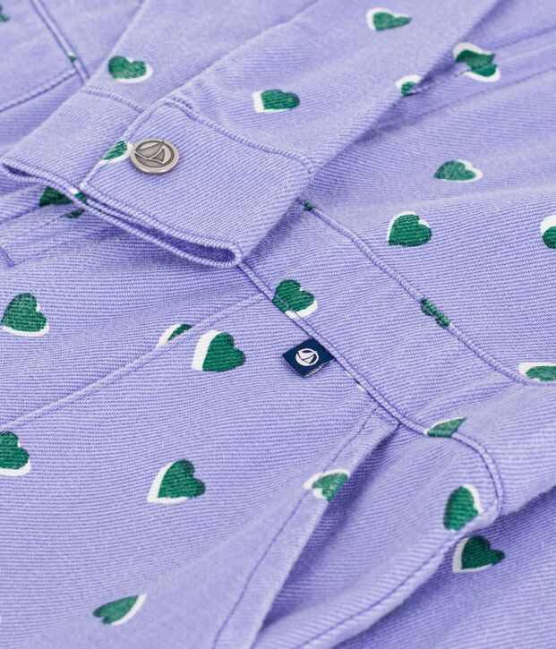 Kinder-Overall aus Baumwolle mit Herzmuster violett/vielfarbig