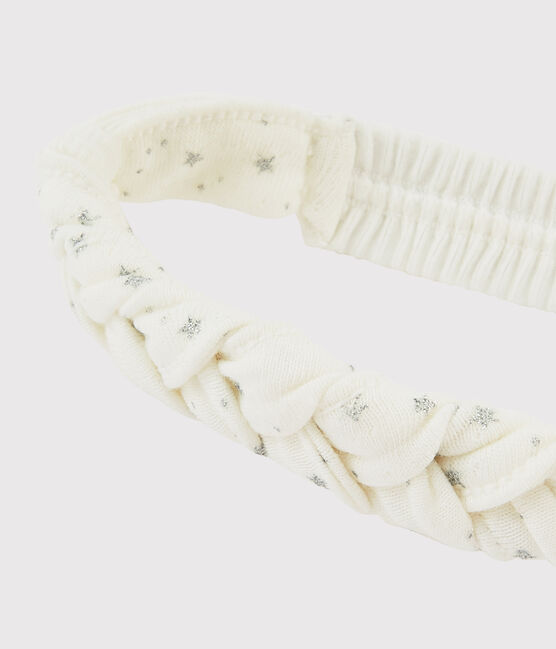 Baby-Haarband für Mädchen weiss MARSHMALLOW/grau ARGENT