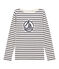 Gestreiftes T-Shirt für Damen beige COQUILLE/blau SMOKING