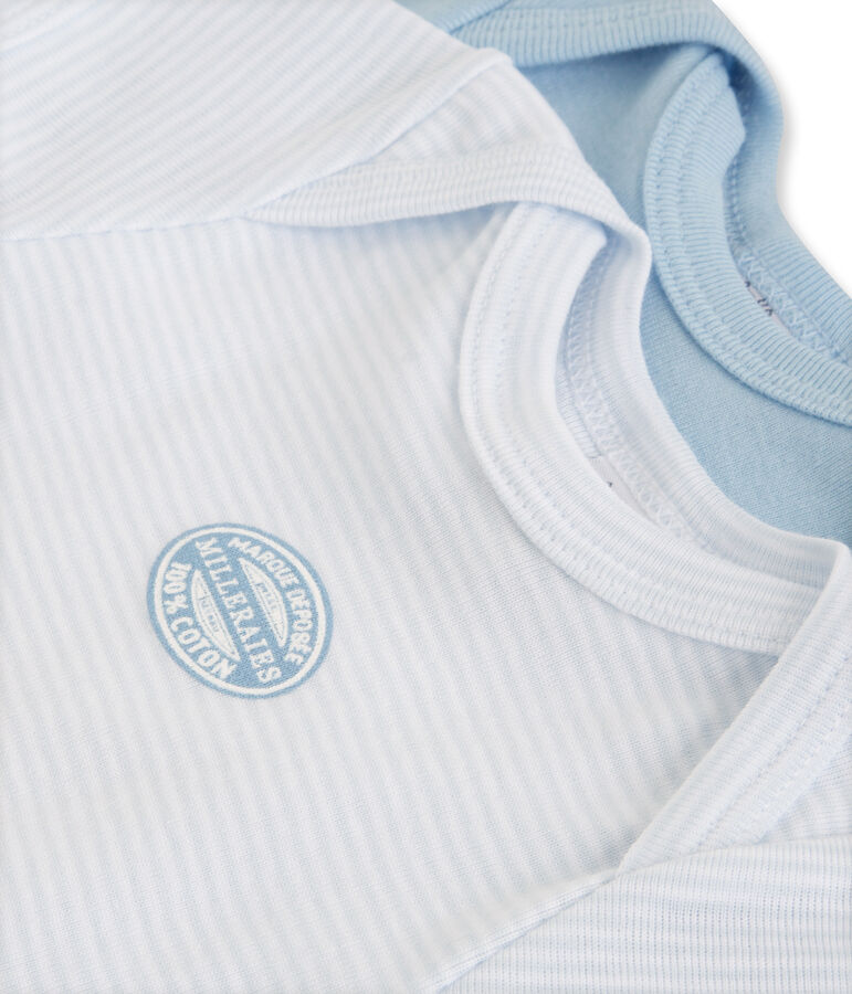 2-er Pack Baby-Bodys f&uuml;r Jungen, Kurzarm, uni/geringelt lot .