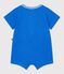 Baby-Kurzoverall aus einfarbiger Baumwolle blau