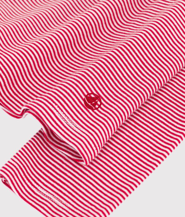 Lang&auml;rmeliges Damen T-Shirt aus Baumwolle mit Streifen rot/weiss