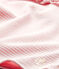 Gestreiftes Baby-Mädchen-T-Shirt weiss MARSHMALLOW/rosa PETAL