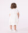 Kurzärmeliges Baby-Kleid für festliche Anlässe aus leichter Baumwolle weiss ECUME/ ARGENT
