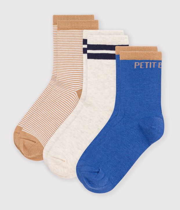 3er-Set Kinder-Socken aus Baumwolle mit Streifen vielfarbig